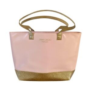 Jimmy Choo Pink and Gold Tote Bag